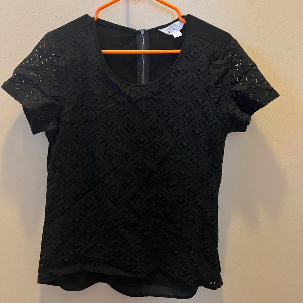 Oval Lace Cutout Shirt